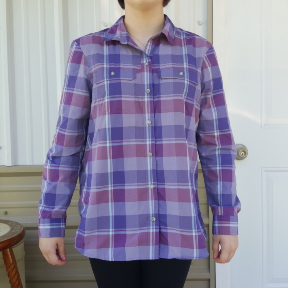 Eddie Bauer Classic Fit Purple Paid Shirt - NWOT (M)